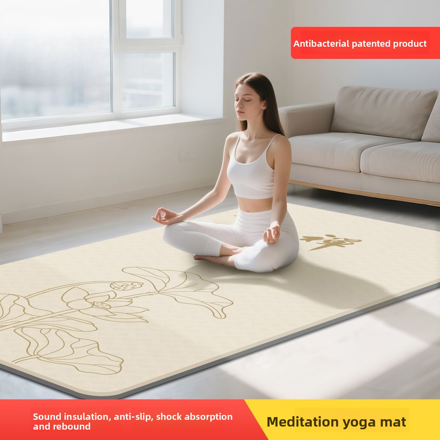 Yoga Mat For Fitness - Zen Meditation Women's Yoga Mat Enlarged,