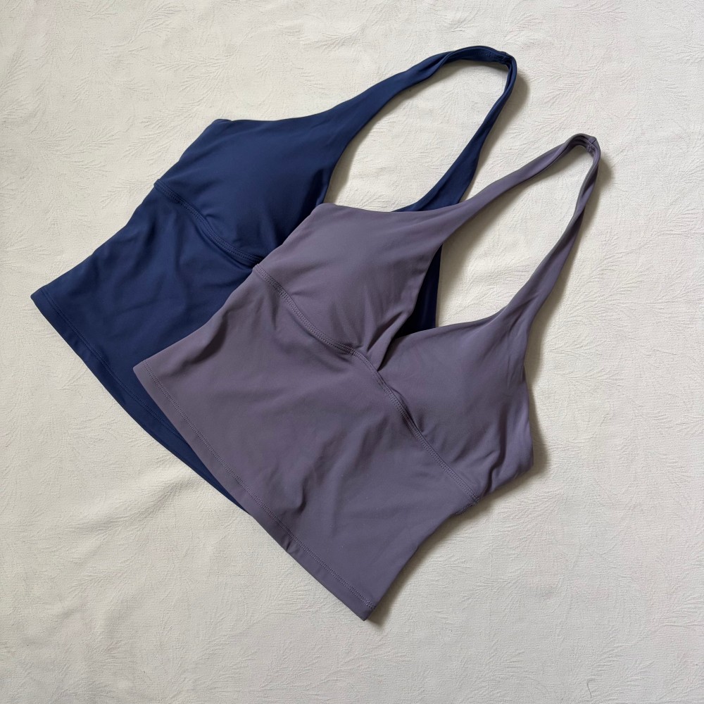 Logo V-neck Hanging Neck Vest  - Yoga Mat For Fitness ulasan dan harga