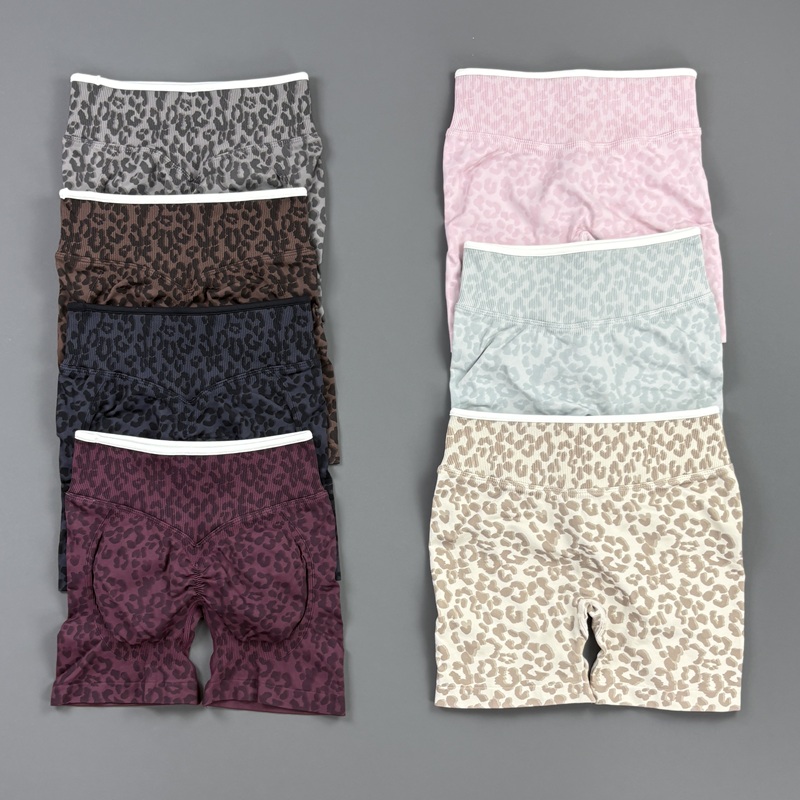 HISTELLO Gym Shorts Leopard Pr - Yoga Fitness Pants ulasan dan harga
