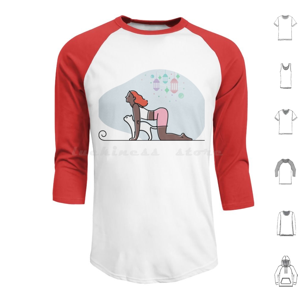 Yoga Cat Pose Hoodies Long Sle - Yoga Fitness Hoodie ulasan dan harga