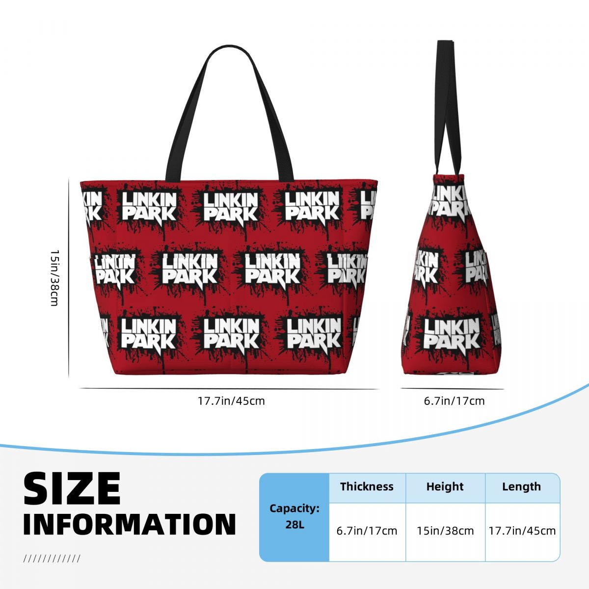 Linkin Park Band Beach Tote Ba - Yoga Fitness Park ulasan dan harga