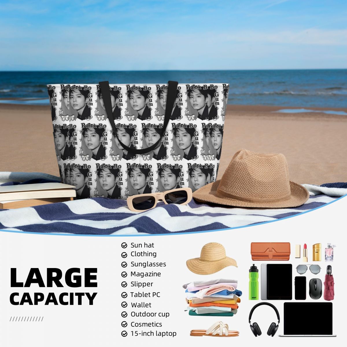 Park Bo Gum Kpop Beach Tote Ba - Yoga Fitness Park ulasan dan harga