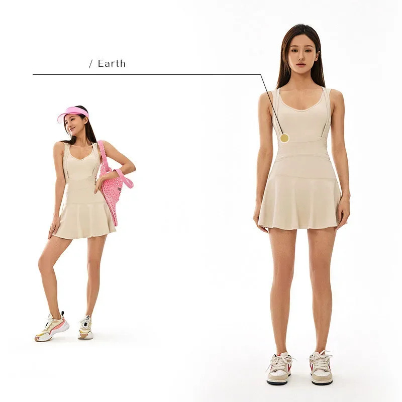 Tennis Dress Female Sleeveless - Yoga Fitness Hoodie ulasan dan harga